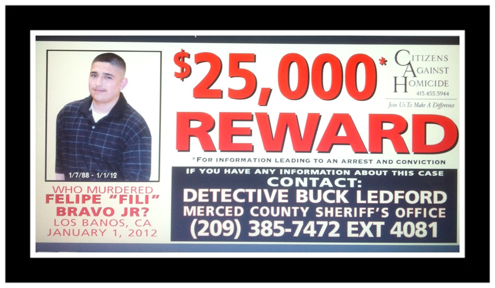 $25,000 REWARD – Who Murdered Felipe "Fili" Bravo Jr?