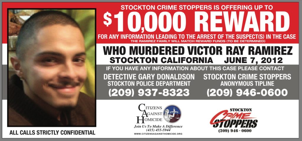 Who murdered Victor Ray Ramirez, Stockton CA - $10,000 Reward